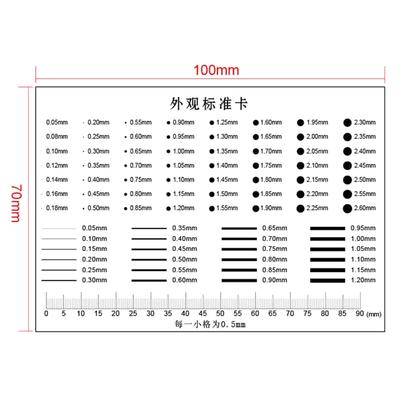 Appearance Standard Card Gauge Point Gauge Transparent Film Stain Comparison Card Stain Crack Contrast PET Ruler Scales Dot Line