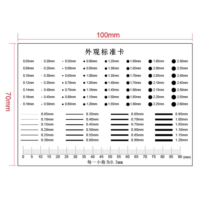 Aspect Calibru Standard Card Calibru Punct Film Transparent Card de Comparație Pete Pată Crăpătură Contrast Riglă PET Scale Linie Punct