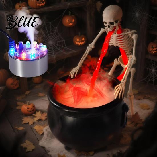 Realistyczny Efekt Dymu Gotowania Rekwizyt Halloweenowy Kociołek Wiedźmy Maszyna do Mgły Ultradźwiękowy Generator Mgły ze Świecącą diodą LED Dekoracja Sceny Czarownictwa Wewnętrzna