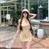 Waist suspender dress female cartoon print design age-reducing hip skirt style summer slim Spice Girl new