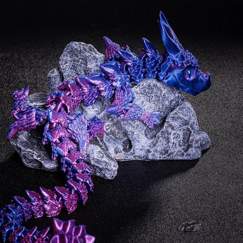 3D Printed Magic Dragon Movable Joint Fidget Toy Rotatable Articulated Office Desktop Ornament Adults Kid Toy Crafts Gift