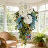 Hanging Floral Wreath Decor Harvest Festival Doorway Wall Display Modern Minimalist Silk Flower 60x35cm
