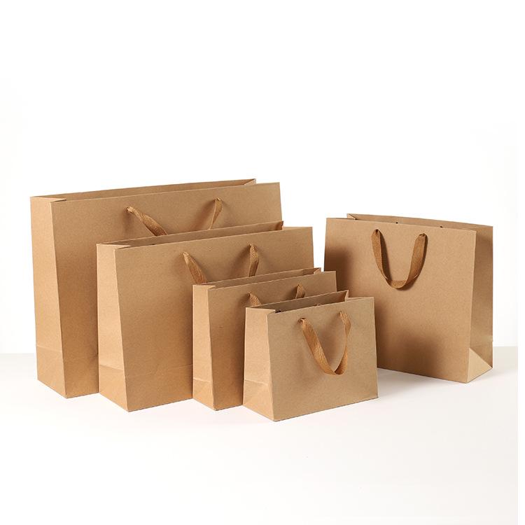 Horizontal Kraft Paper Gift Handbag for Clothing