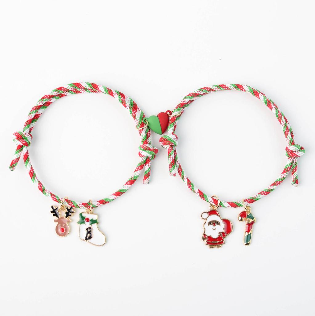 "Hot-Selling Christmas Love Magnet Couple Bracelet – Perfect Gift for Girlfriends"