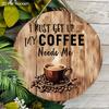 Dekoratives 2D-Flachhängeschild, Innendekoration für Wand oder Tür, Gartendekoration, das Muster ist Kaffee, interessante Geschenke für Familie und Freunde