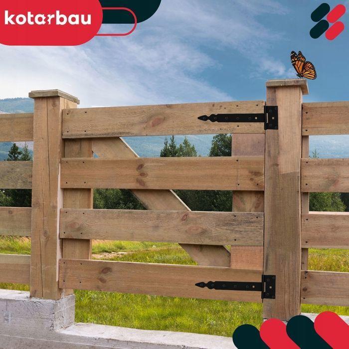 Charnières de porte - KOTARBAU - 300 mm - Acier galvanisé - Revêtement en poudre - 2pcs