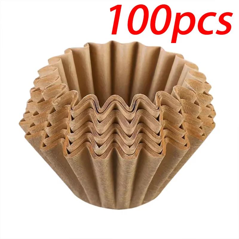 50/100PCS Basket Coffee Paper Filter Pour Over Filter Papers Machine 155*45mm , Fits B75 Coffee Dripper &1-2 Cups Basket Dripper