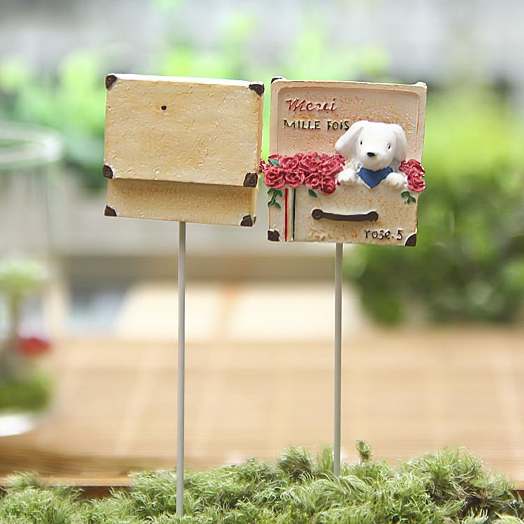 Dog Resin Cartoon Rose Flower Box Ornament For Wedding Decor And Props Party