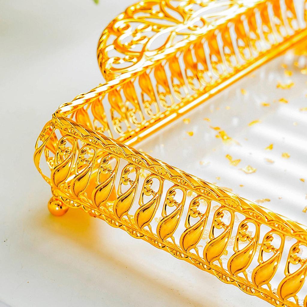 Handle Tray for Organizing Perfume On Countertop Bedroom And Events