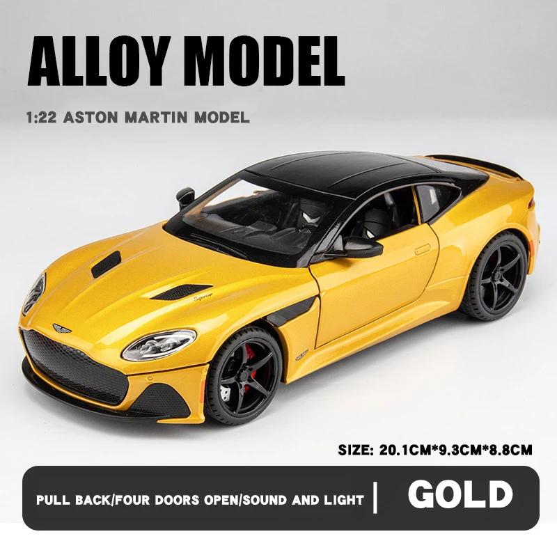 1:24 Aston Martin DBS Luxury Sports Car Alloy Metal Diecast Car Model Car Central Control Screen Trendy Decorative Gift for Boys