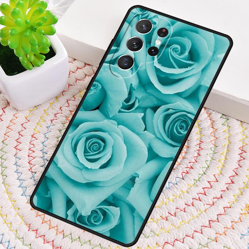 Blue Rose Flower Phone Case for Samsung Galaxy note 10 pro S26 Ultra S23 S24 FE S25 S21 S22 PLUS shockproof Cove