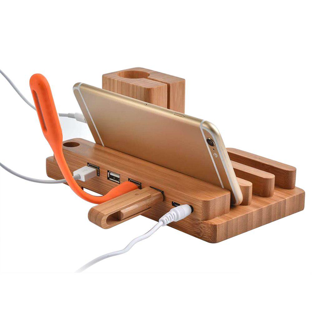 Support De Recharge En Bois Pour Téléphone Et Montre Connectée - Station De Charge USB - Organisation Bureau, Maison, Voiture