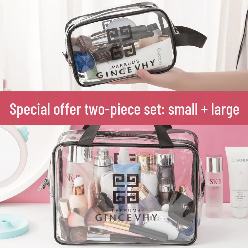 Transparent Waterproof Cosmetic Bag - Large Capacity Travel Toiletry Organizer for Women