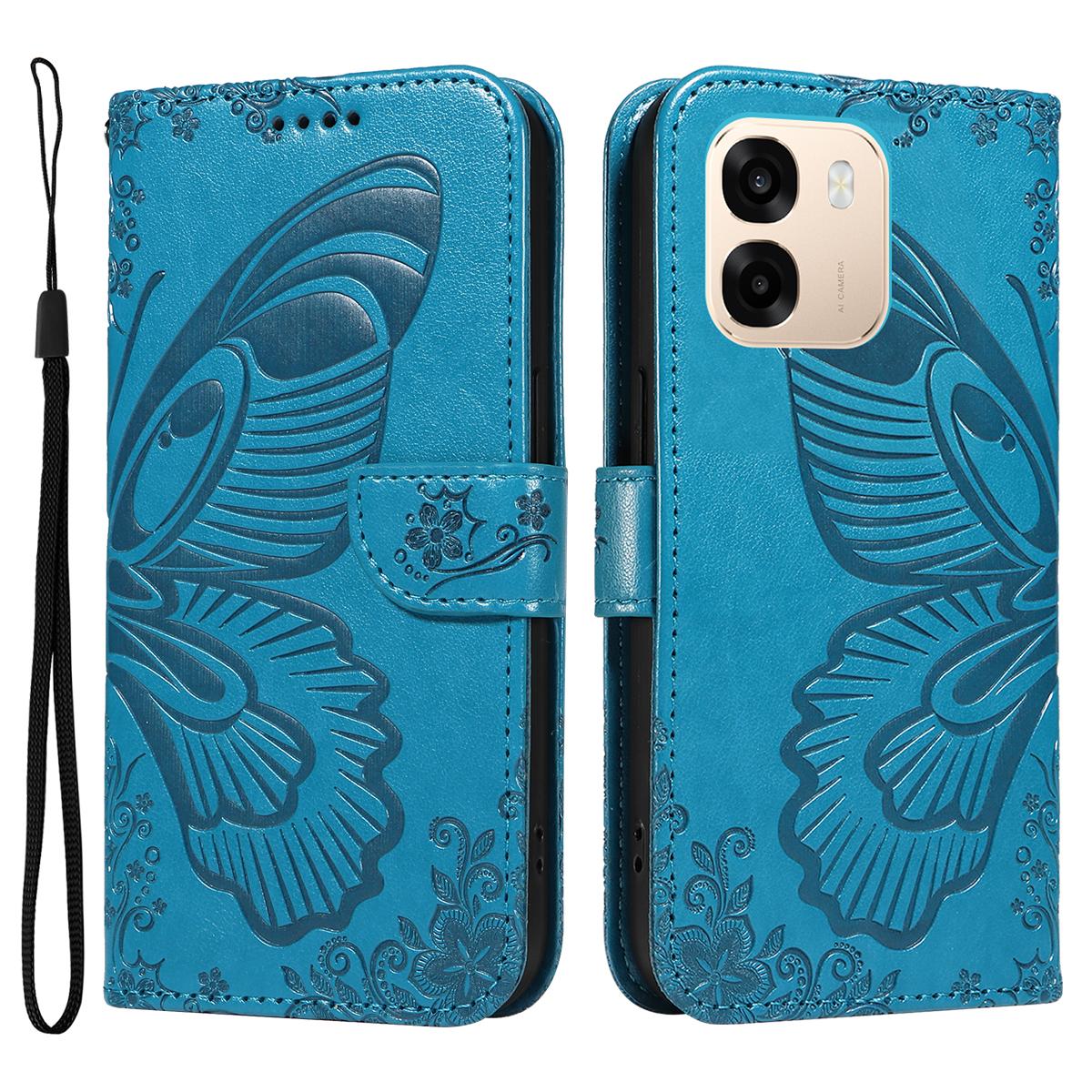 For Oppo A6 5G/Oppo A6x 5G Case Butterfly Pattern PU Leather Folio Flip Phone Cover