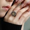 Women's Retro S925 Sterling Silver Buddha Ring, Heavy Craftsmanship, Aged Finish, High-End, Adjustable, Hand Jewelry