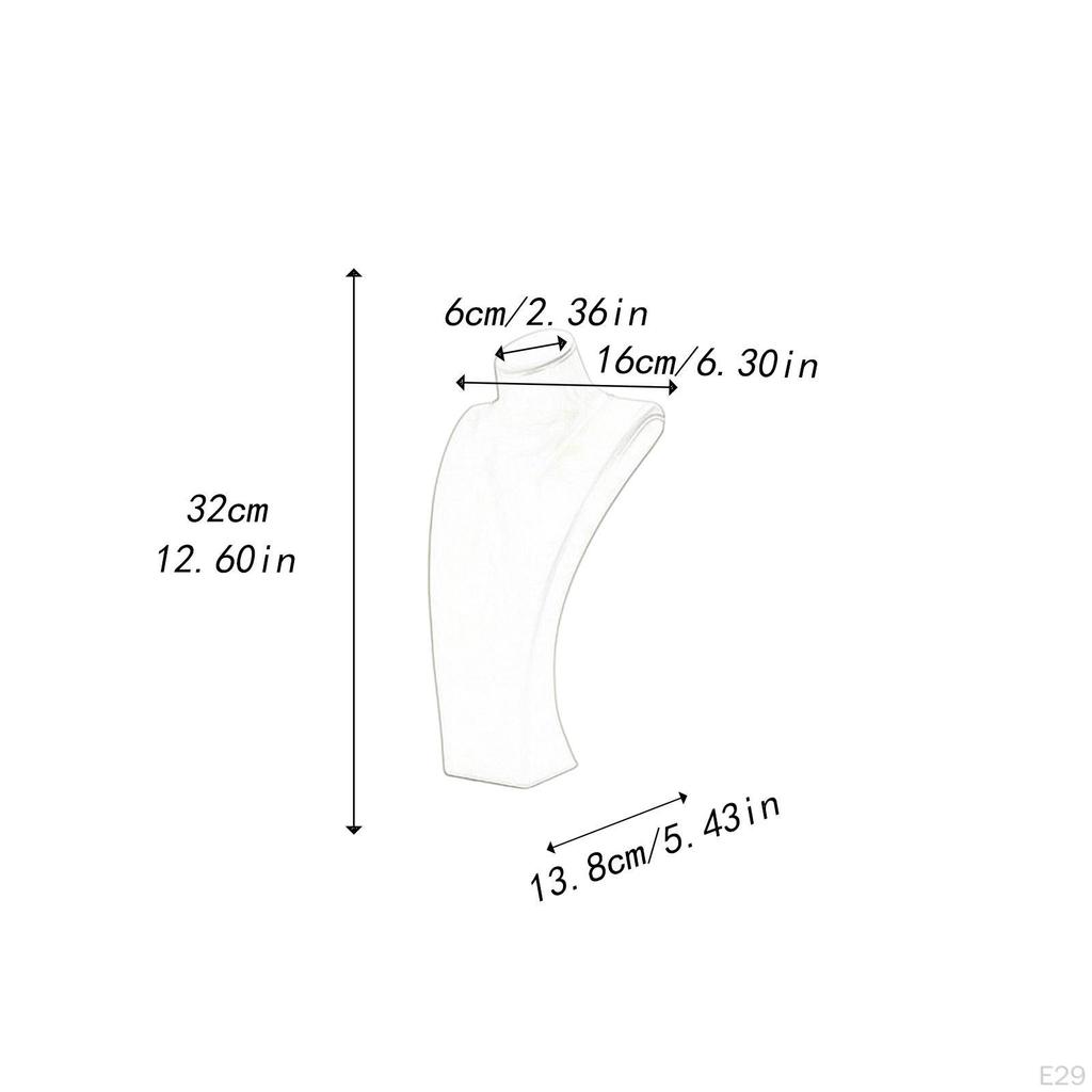 Necklace Bust Display Stand Jewelry Holder Photo Prop, PU Leather Selling Storage Rack Shop