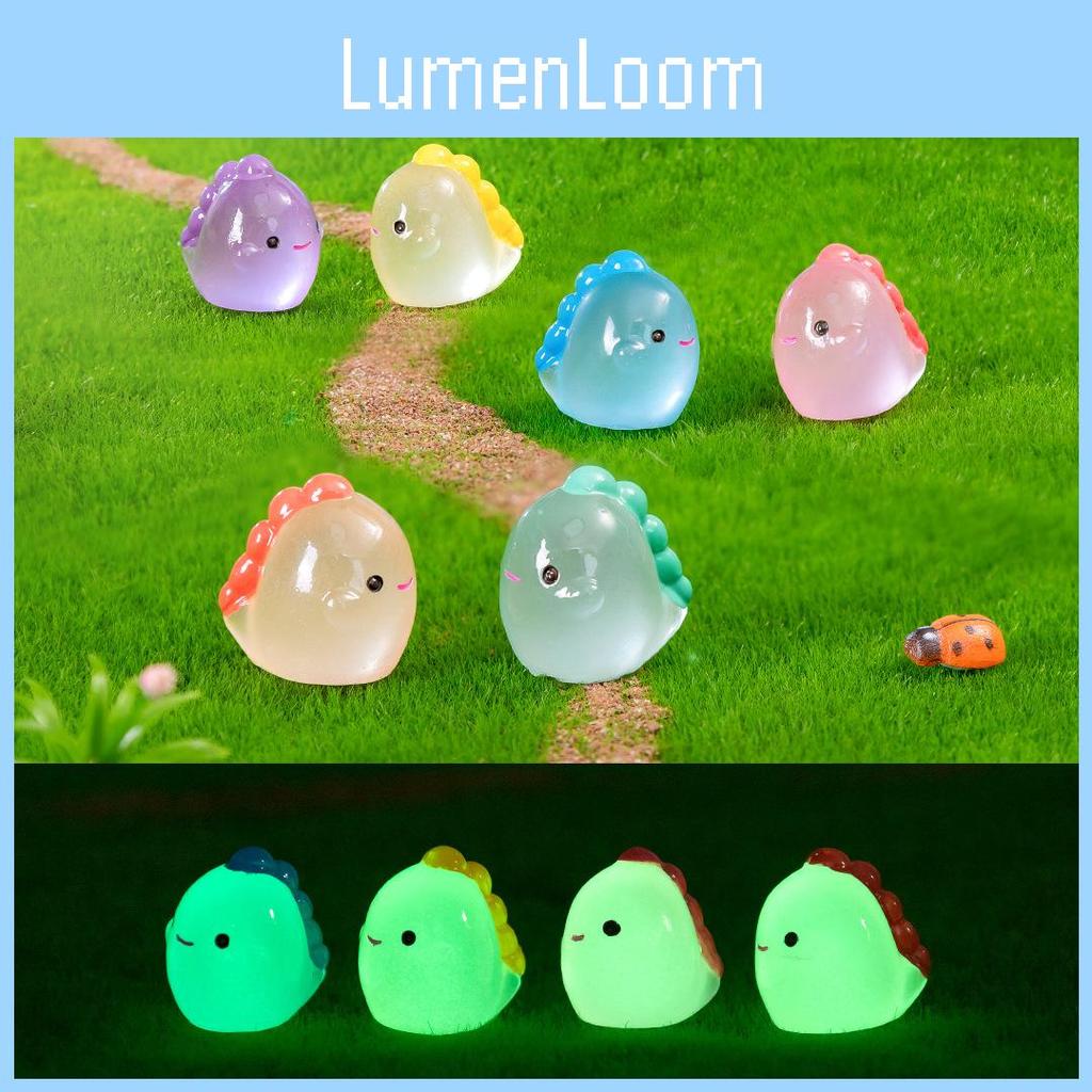 Adorable Glow In The Dark Mini Dinosaur Figurines Resin Plastic Garden Decor
