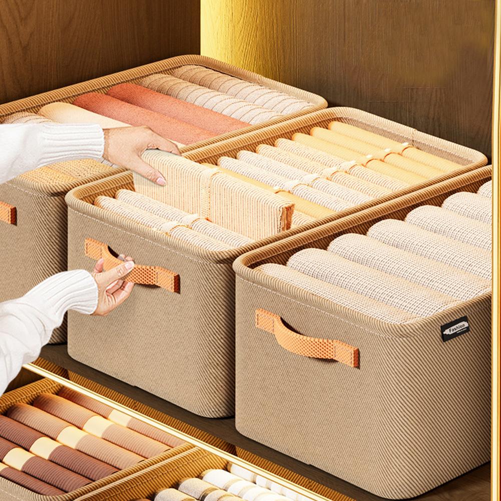 1-5PCS Clothes Storage Organizer Cabinet Drawer Organizer with Handle&Steel Frame Clothes Compartment Box for Home Wardrobe