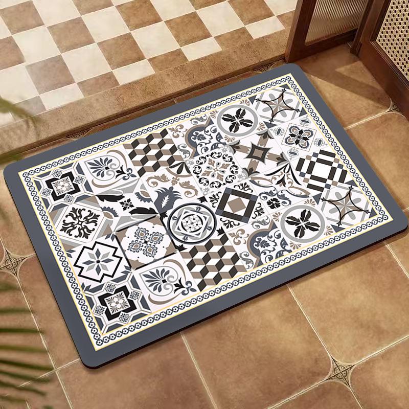 American Retro Non-Slip Diatomaceous Earth Floor Mat - Wear-Resistant Entrance and Bathroom Mat