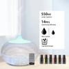 Wood Grain Essential Oil Diffuser 550ml  Remote Control, 6 Aromatherapy Oils, 7 Color Changing LED Light for Home, Office, Yoga