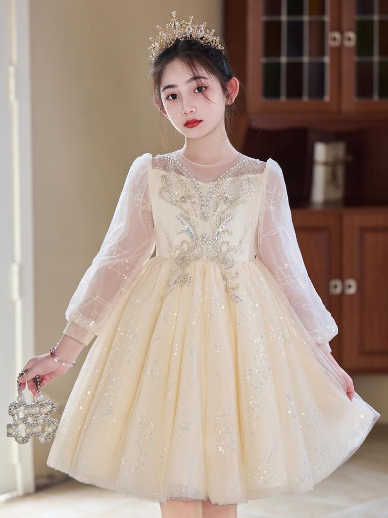 Girls' Luxury Tulle Dress for Piano Shows & Flower Girl Events