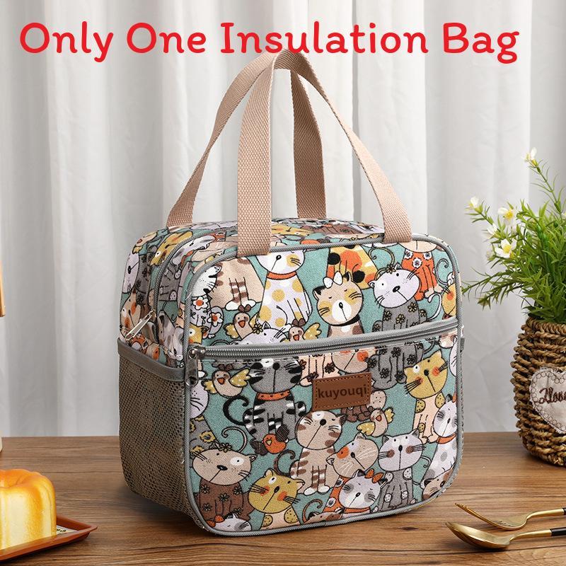 

Modern Minimalist Bento Bag With Canvas Handle For Office Workers And Students Style J