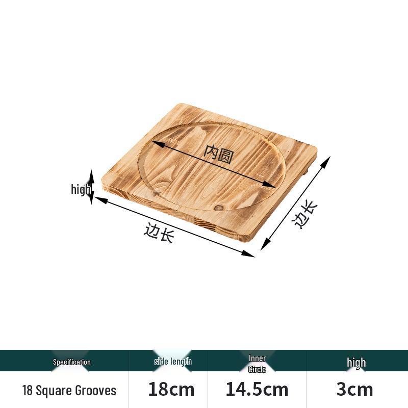 Heat-Resistant Wood Mat for Clay Pots and Stone Bowls – Anti-Scald, High-Temperature Insulation for Teppanyaki and Casserole Dishes
