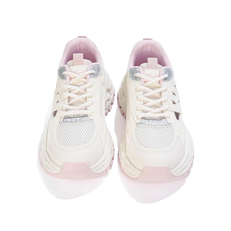 Warrior Synthetic Leather Fresh Breathable Thick Sole Height Increasing Wear Resistant Non Slip Low Top Retro Dad Shoes Kids Sneaker Pink WXY-Q900C