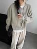 Wool Zip-Up Cardigan: Heavyweight, Long Sleeve, Slimming Outerwear, Lazy Style