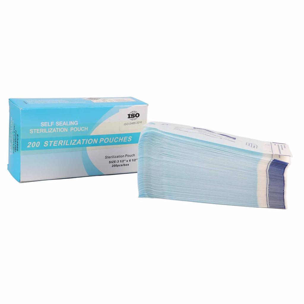 200pcs Box Disposable Self Sealing Cleaning Pouch for Dental Materials Tool (90 x 165mm)