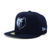 New Era Cap 59FIFTY Memphis Grizzlies NBA Team Basic Fitted Cap Memphis Grizzlies Navy Basketball Yuki Kawamura Ja Morant 5950 Sz 7-18 [Used]