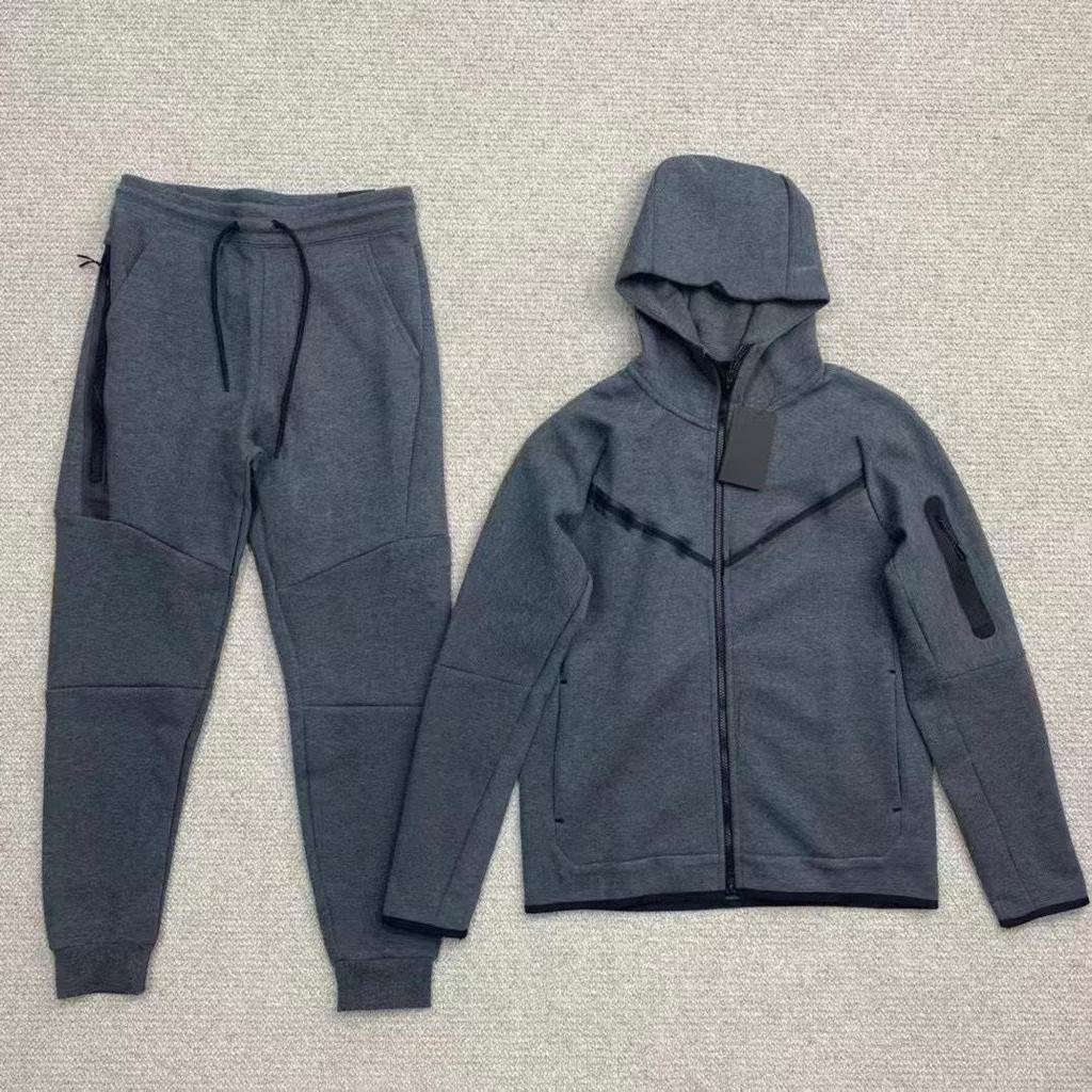 Tuta sportiva casual da uomo 2024 con cappuccio e zip laterale