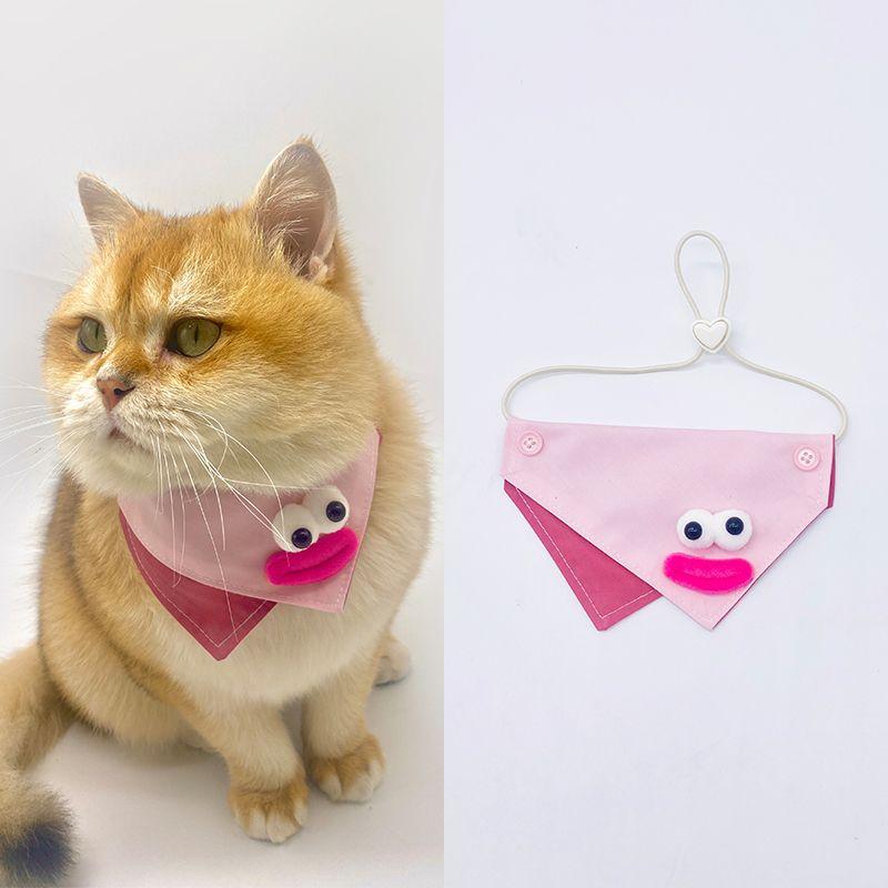Pet Supplies Spring and Summer Triangle Scarf Cartoon Accessories Cute Cat Bib Small Dog Bib Neck