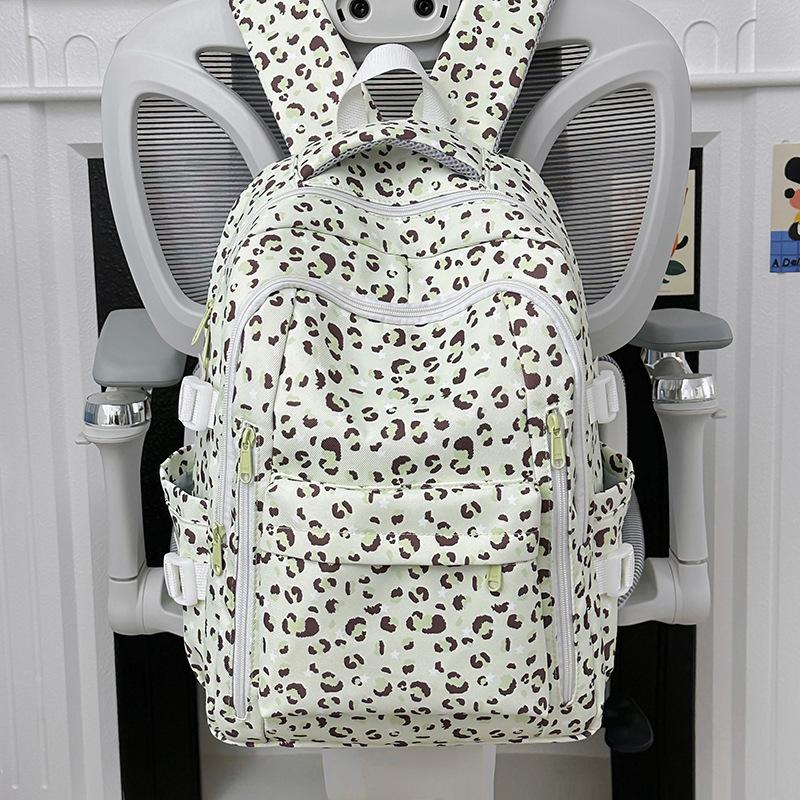 Schulrucksack Rucksack neuer Leopardenmuster Schulrucksack Amerikanischer College-Student Koreanische Version niedlich große Kapazität Nische Ins Rucksack