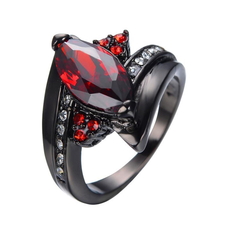 

Fashion Trend Couple Ring with Ruby Women s Jewelry Stainless Steel Men s Holiday Gift Jewelry 6