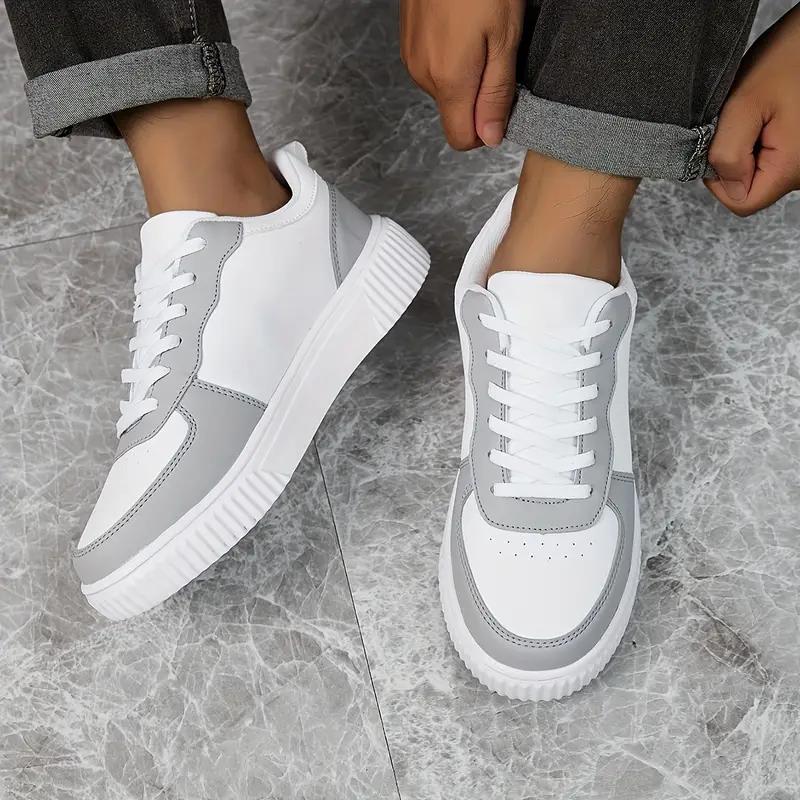 White Mens Daily Skateboard Athletic Shoes Stylish Outside Walking Tennis Shoes For Men And Women Athletic Running Footwear