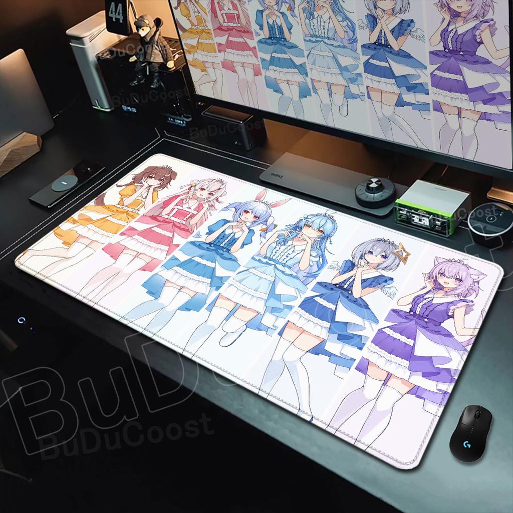 New Mouse Pad Large Hololive Minato Aqua Inugami Korone Computer Office Game Rubber Anti-slip Gaming Keyboard Desk Pads Mousepad