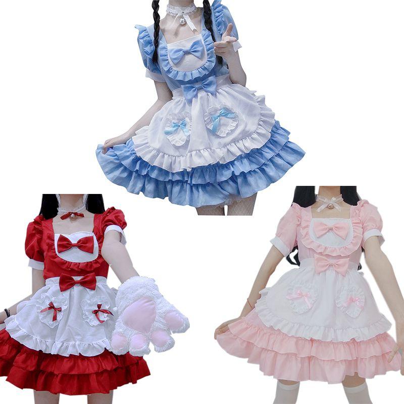 Kawaii Cosplay Maid Costume Lolita Women's Fancy Dress Party Cute Dress ...