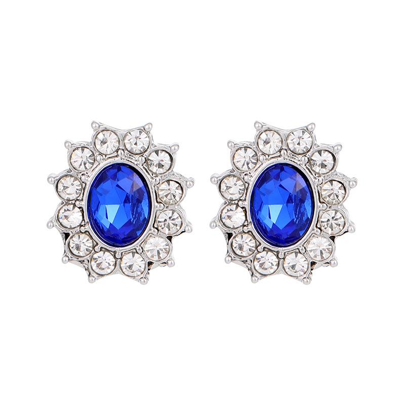 Women's Light Luxury Women's Colored Zircon Earrings, Colorful Treasure Earrings, Multi-color.
