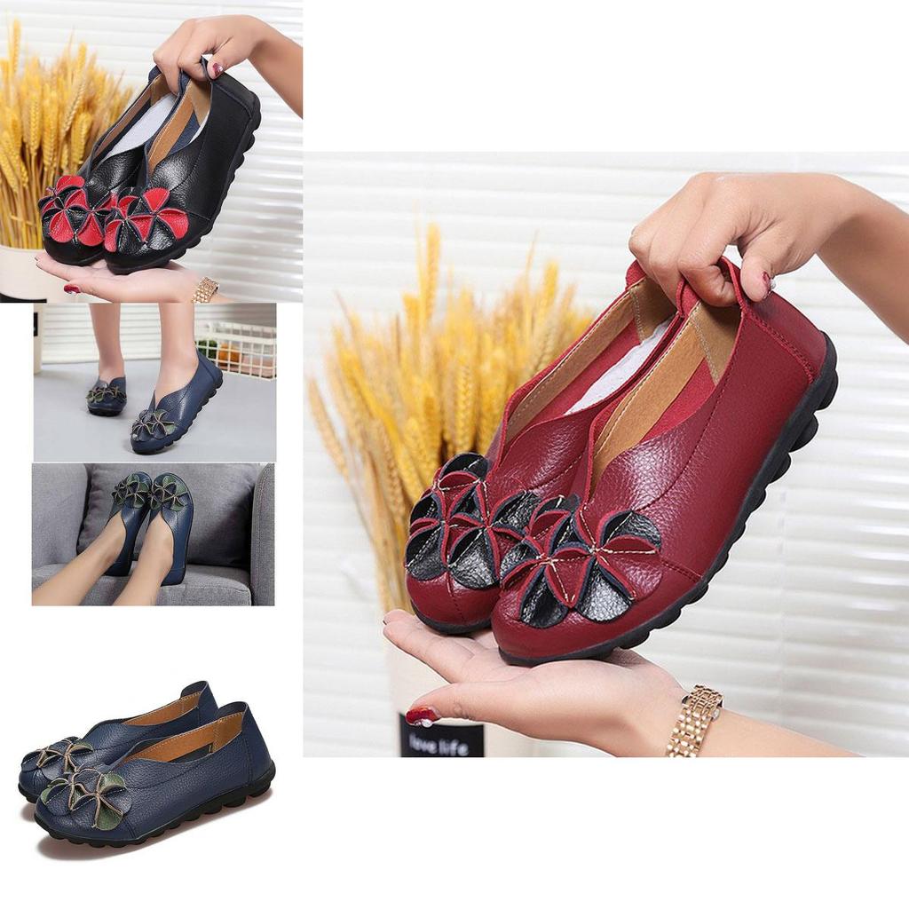 Versatile Soft Sole Flat Shoes With Classic Round Shallow Mouth For Moms