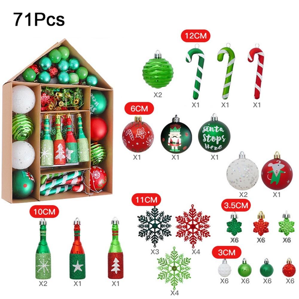 

70Pcs Nordic Style Christmas Special-Shaped Ball Christmas Tree Hanging Ball for Home style B