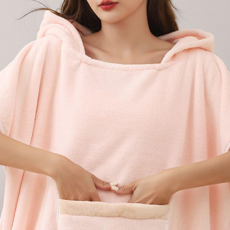 Coral Velvet Adult Children Bathrobe Women Wearable Bathrobes Bath Towels with Hood Thickened Absorbent Bath Towels