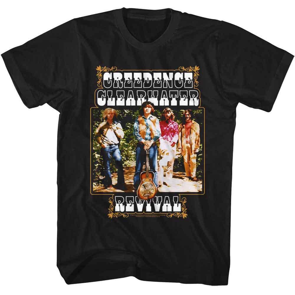 Herren Creedence Clearwater Revival Ccr Band Und Fancy Box T-Shirt Klein Schwarz