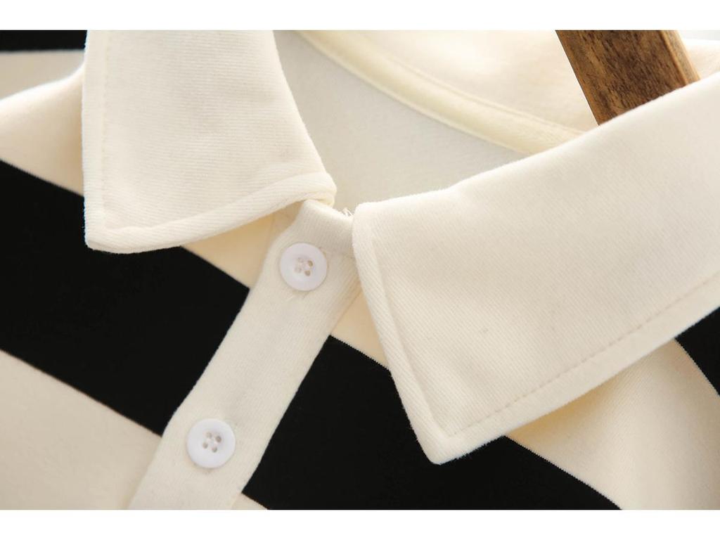 Autumn Boys' Striped Polo Long-Sleeve Knit Shirt