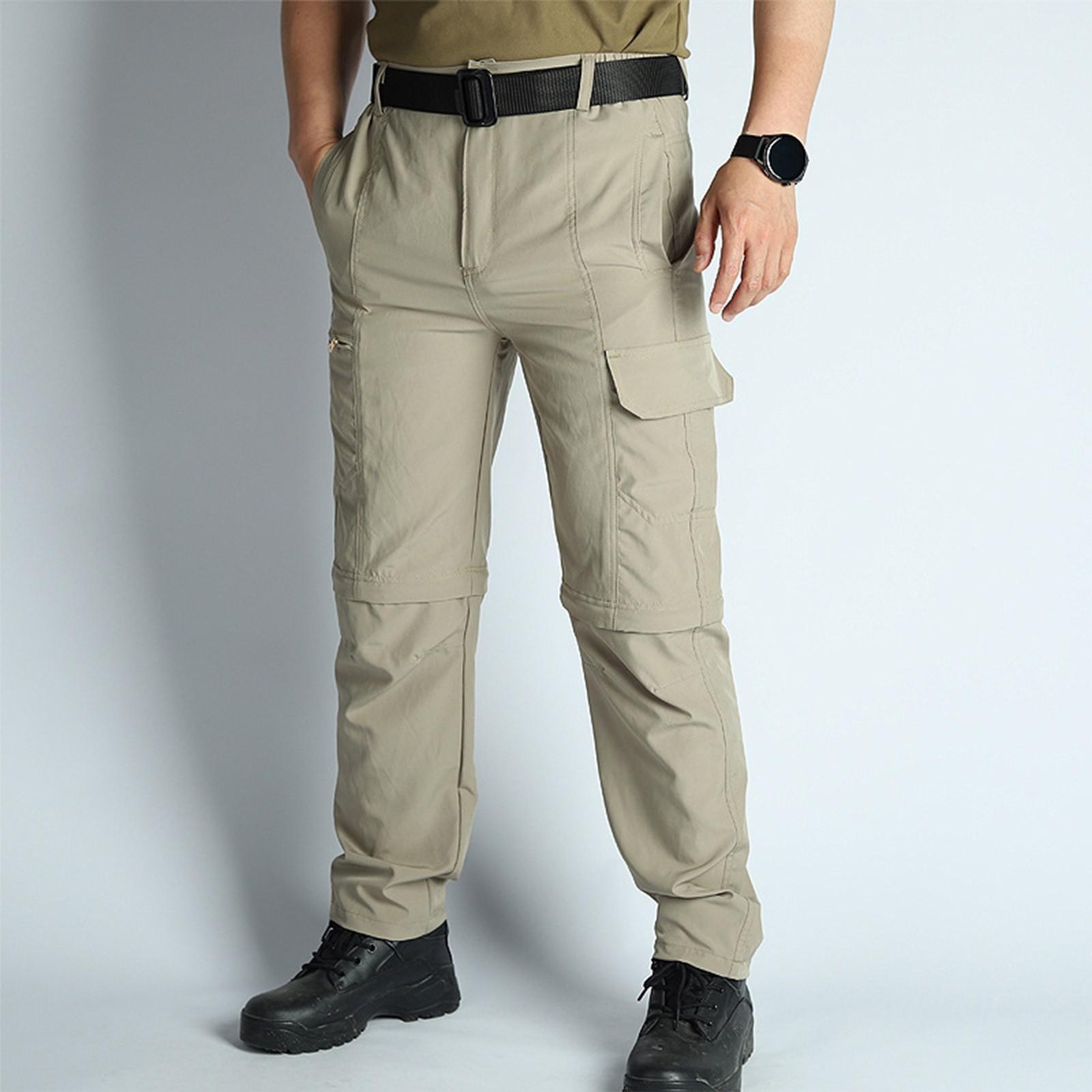 

Мужские однотонные брюки-карго с несколькими карманами, мужские уличные брюки-карго с защитой от разрывов M хаки