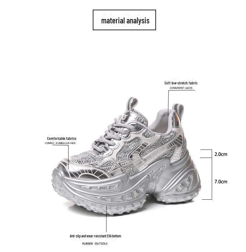 SJN9131-63 Women's Thick-Soled Height-Boosting Sneakers - Fall 2024 Casual Sports Shoes