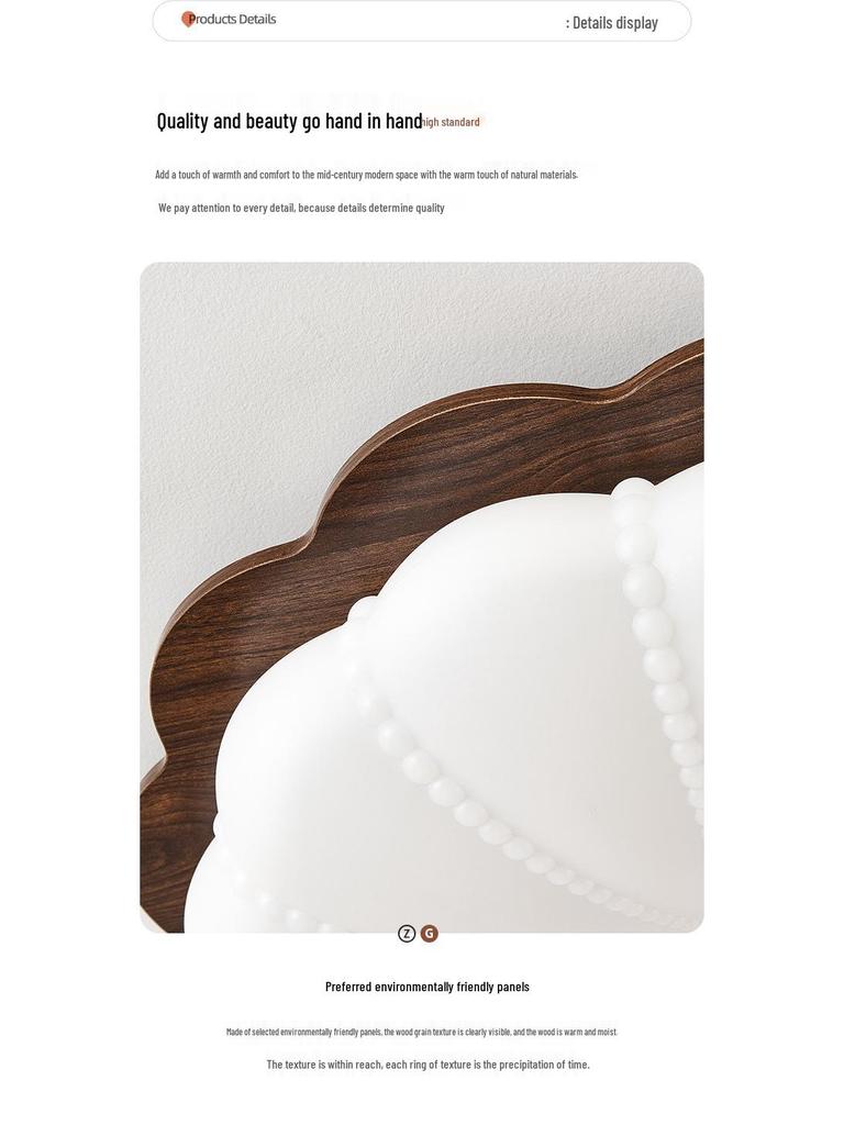 Retro Cream Style Walnut Ceiling Light - New Chinese Design for Bedroom & Study, Eye Protection.
