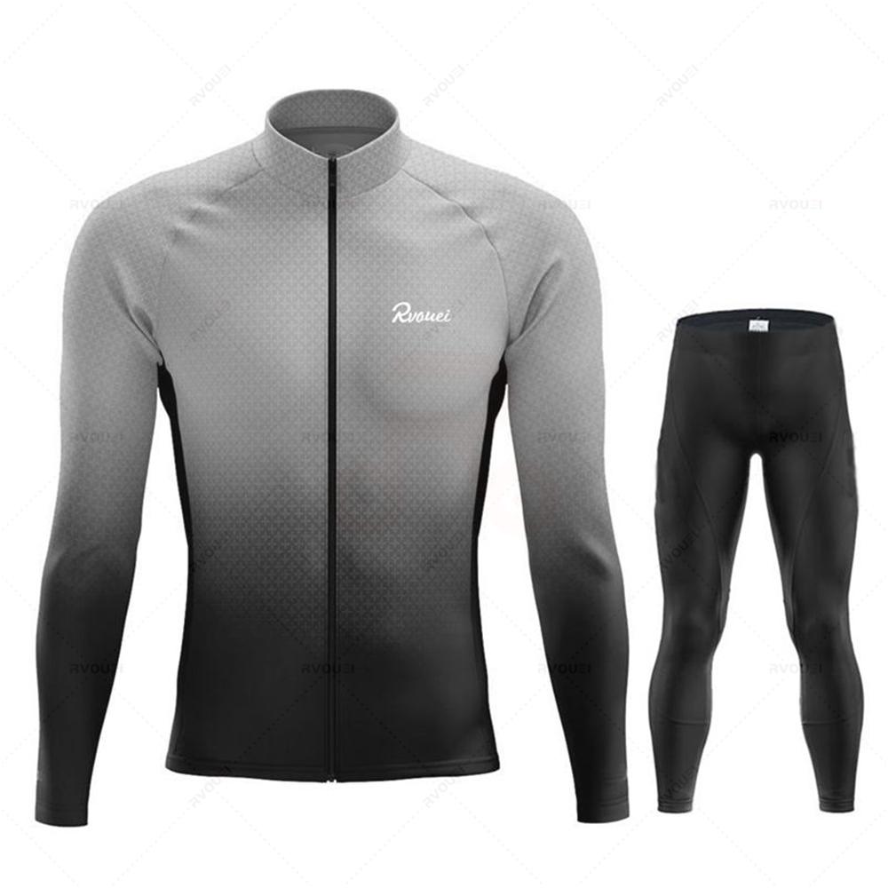 Rvouei Pro Team 2026 Spring and Fall Mens Long Sleeve Cycling Sets Bicycle Clothing Mountain Bike Clothes Suits Ropa Ciclismo