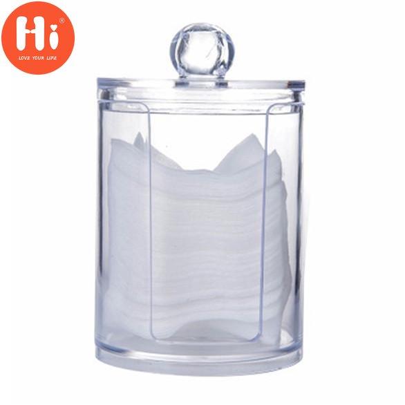 Multifunctional Round Receive Box Makeup Cotton Swab Storage Box Transparent Container Household Products Bathroom Desktop Combined