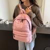 Zaino imbottito invernale Puffer per donna, grande capacità, cotone piuma, borsa da scuola, zaino casual